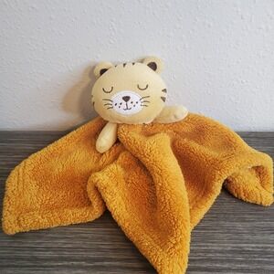 Baby Gear Sleeping Lion Lovey Security Blanket Orange Brushed Fleece